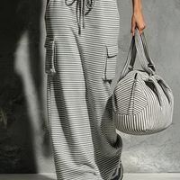 Women's Minimalist Sporty-Casual Striped Tank Top & Drawstring Straight Skirt Set MDZ3046D0Y