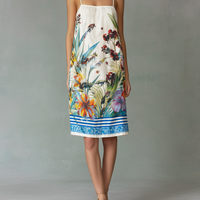 Women's Casual Woven Mini Dress: Colorful Print, Spaghetti Straps, Sleeveless, Loose Fit MDZ0719E0LXY