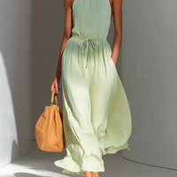 Women's Minimalist Backless Drawstring-Waist Maxi DressMDZ0882E8ZRK