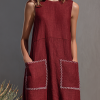 Women's Simple Linen-Blend Sleeveless Maxi Dress MDZ0939E5ZRK