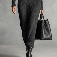 Women's Minimalist Solid Color Zipper Neck Knitted Maxi Dress MDA1633J4Y