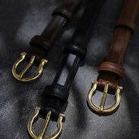 Women's Vintage Sophisticated Faux - Leather Horsebit Belt MDA0688H2I