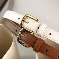 Women's Classic Chic Leather Square - Buckle Belt MDA0869H2I