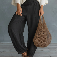 Women's Minimalist Lightweight Cape-sleeved Sweater And Harem Pants Set MDZ2685A8Y