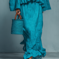 Women's Minimalist Linen Blend Blouse And Straight Skirt Set MDA1655L9Y