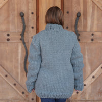 One available in size 6XL, Suri Alpaca Sweater, Chunky Knit, Hand Knitted Crewneck T2217