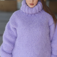 One available in size 6XL, Suri Alpaca Sweater, Chunky Knit, Hand Knitted Crewneck T2219