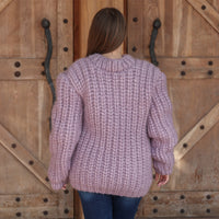One available in size 6XL, Suri Alpaca Sweater, Chunky Knit, Hand Knitted Crewneck T2220