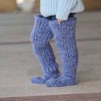 Long Chunky Knit Socks, Over Knee Mohair Wool Leg Warmers T2204