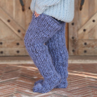 Long Chunky Knit Socks, Over Knee Mohair Wool Leg Warmers T2204