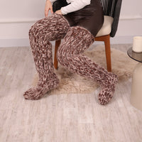 Long Chunky Knit Boot Socks, Over Knee Mohair and Wool Leg Warmers T2132