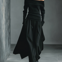 Women's Black High-Waisted Skirt MDA0402L8T