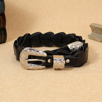 Women's Elegant Western - Style Faux Leather Floral - Embossed Waist Belt MDA1699H5I