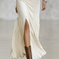 Women's Lapel Long Sleeve Waist-tightening Maxi Dress (without Belt)MDA2480G9Y