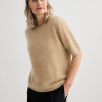 Brushed Cashmere T-Shirt - Soft Beige