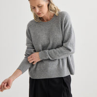 Cashmere Oversized Crewneck - Grey Marle