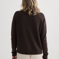 Cashmere V-Neck Cardigan - Bitter Chocolate