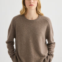 Cashmere Oversized Crewneck - Cocoa Marle