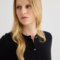 Cashmere Crew Neck Cardigan - Black