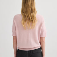 Cashmere Short Sleeve Crew Neck - Blush Pink