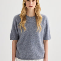 Brushed Cashmere Tee - Grey Marle