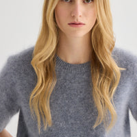 Brushed Cashmere Tee - Grey Marle