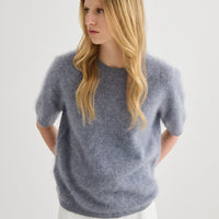 Brushed Cashmere Tee - Grey Marle