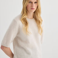 Brushed Cashmere T-Shirt - Oyster