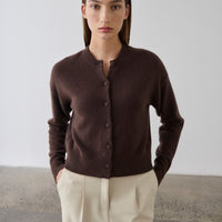 Boxy Cashmere Cardigan - Chocolate