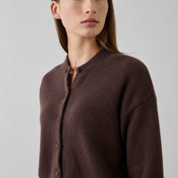 Boxy Cashmere Cardigan - Chocolate