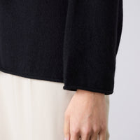 Mara Cashmere Funnel Neck - Black