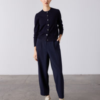 Sylvia Merino Knit Cardigan - Navy