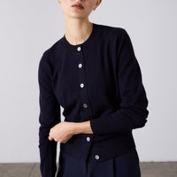 Sylvia Merino Knit Cardigan - Navy