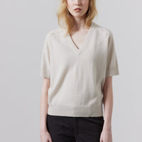 Jasper Cashmere V-Neck - Putty