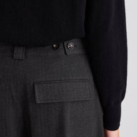 Wide Leg Pleat Front Trouser - Graphite