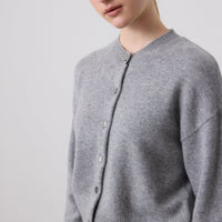 Boxy Cashmere Cardigan - Grey Marle