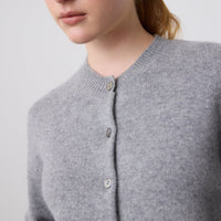 Boxy Cashmere Cardigan - Grey Marle