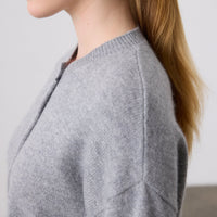 Boxy Cashmere Cardigan - Grey Marle