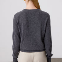 Sam Cashmere Crew Neck - Charcoal Grey