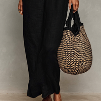 Women's Minimalist Linen-Blend Lace-Paneled Strapless With Spaghetti Straps Maxi Dress MDZ1926C9Y