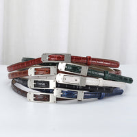 Women's Fashionable Alligator Leather Thin Belt MDA0196H6Y