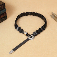 Women's Elegant Western - Style Faux Leather Floral - Embossed Waist Belt MDA1699H5I