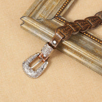 Women's Elegant Western - Style Faux Leather Floral - Embossed Waist Belt MDA1699H5I