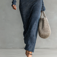 Women's Slim-fit Hooded Knitted Maxi Dress MDA1451H6Y