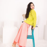 Bright Green Alpaca Wool Sweater, Hand Knitted Soft Pullover, Vibrant Cozy Winter Jumper T1563