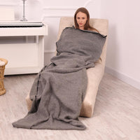 Hand Knitted Itchy Wool Sleeping Bag: Gray Blanket Sack 75x230 cm T1964