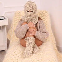 Itchy Wool Balaclava – Hand Knitted Chunky 5-Strand Ski Mask T1965