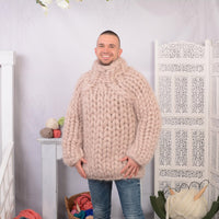 Huge 40-Strand Mohair Sweater – Thick Hand-Knitted Soft Fuzzy Pullover T701M