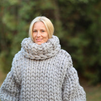 30-Strand Chunky Wool Sweater – Huge Hand-Knitted Oversized Pullover in 100% Soft Wool T1465