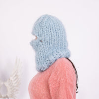 30-Strand Mohair Balaclava – Hand Knitted Chunky Winter Hat T1601